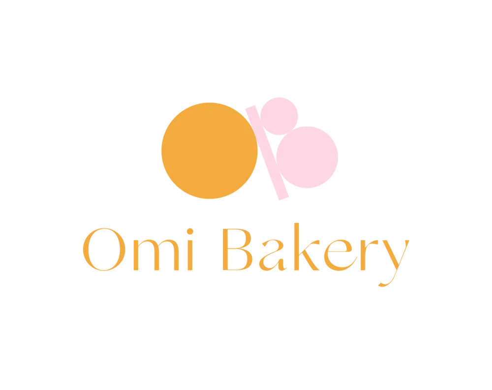 The Omi Bakery primary logo: an orange and pink mark above the name.