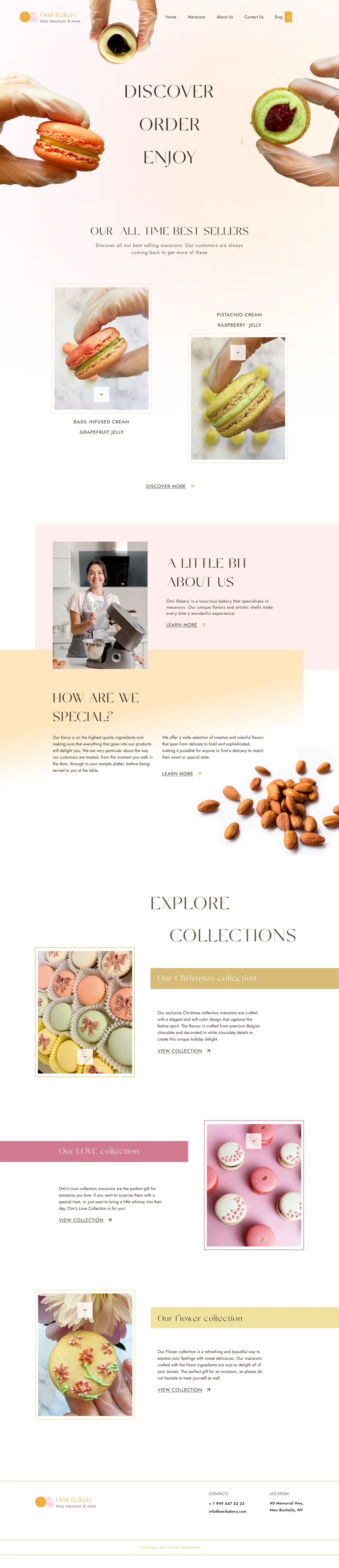 The full Omi Bakery home page: best sellers, the bakery’s story and its collections.